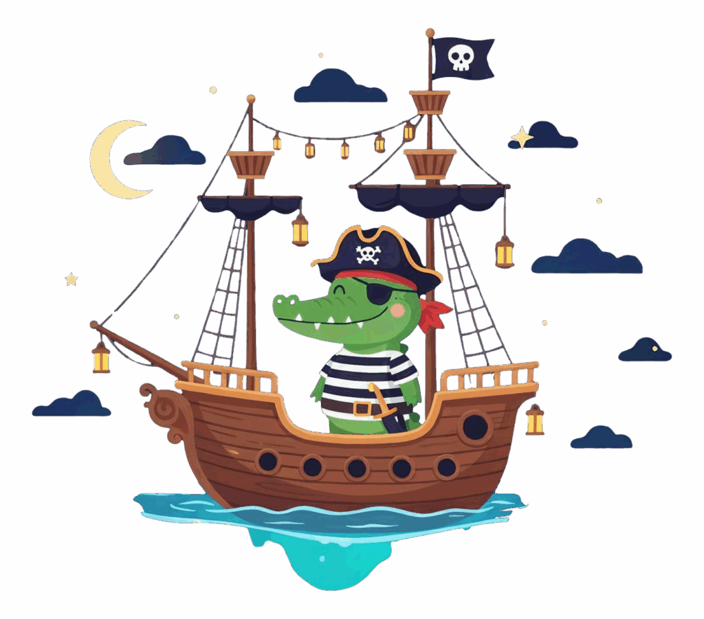 Cuento barco pirata y cocodrilo