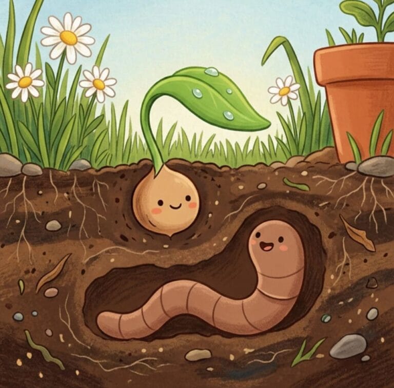 Cuento infantil de Semilla y el sombrero para la lombriz