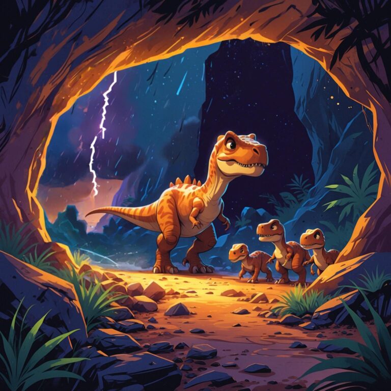 Cuento infantil de El Pequeño Tiranosaurio valiente