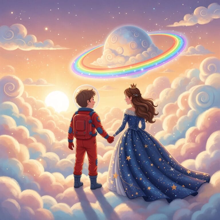 Cuento infantil de La princesa Celeste y el viajero de las Nubes