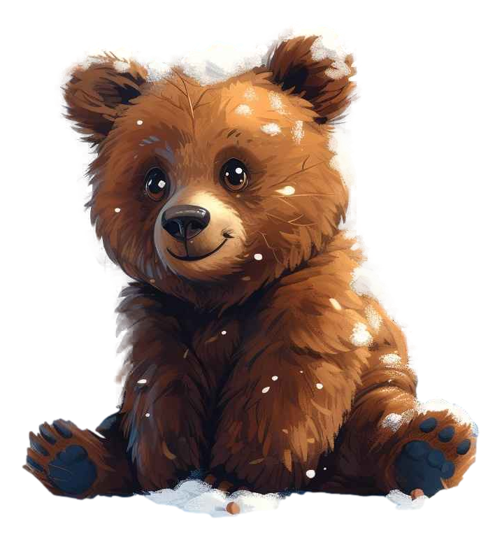 Cuento infantil sobre oso en la nieve buscando comida para hibernar